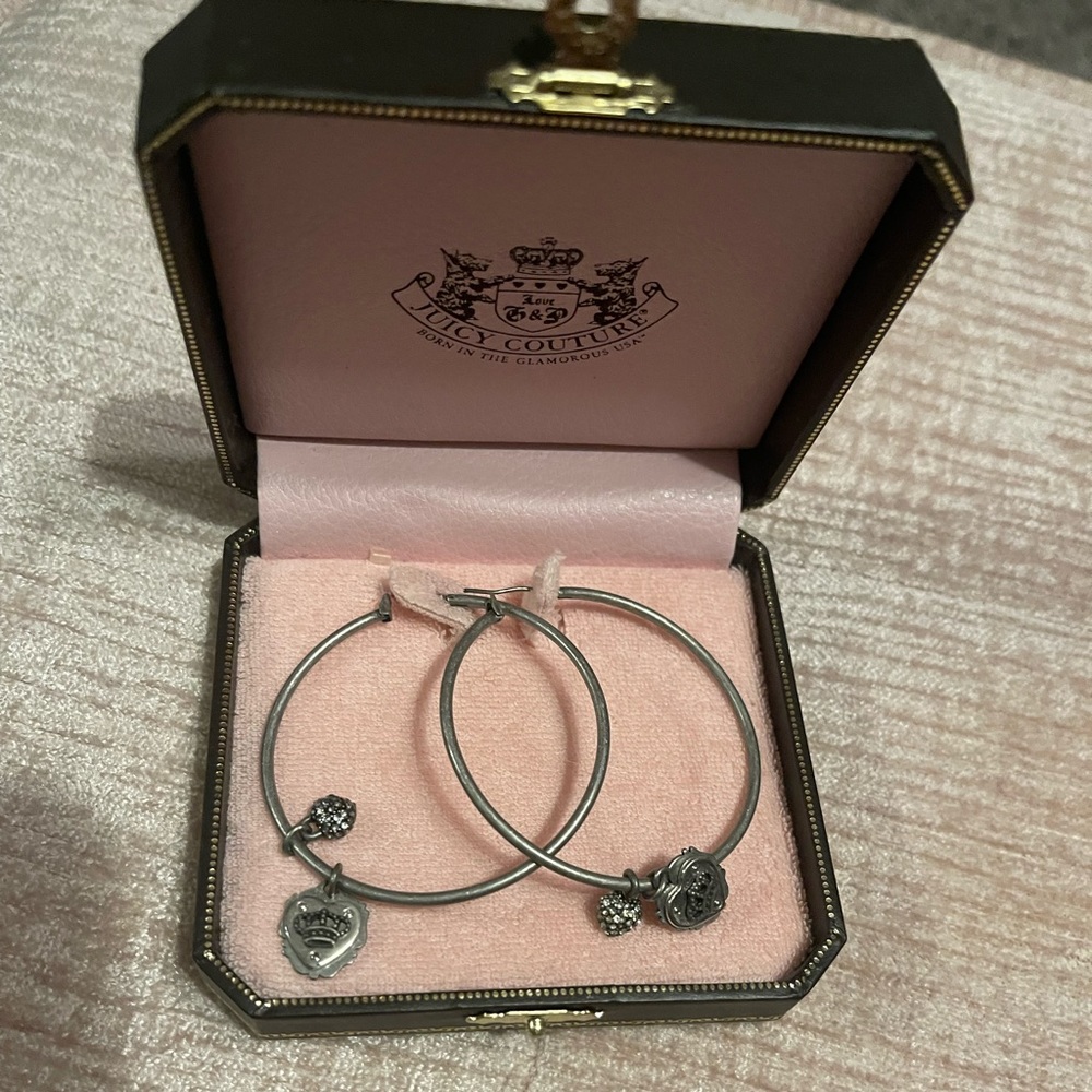 Juicy Couture silver hoop earrings